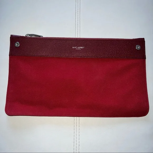 💯 Authentic SAINT LAURENT SAC DE JOUR YSL Souple burgundy leather satchel - Picture 5 of 8